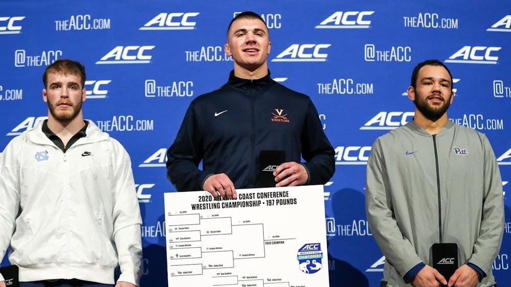 Junior Jay Aiello became Virginia's first ACC champion in the 197-pound weight class since 2009.