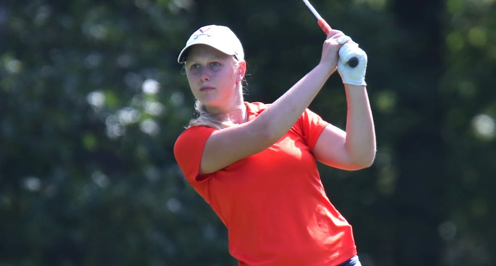 <p>Junior Riley Smyth finished seventh overall at the tournament — shooting one-under-215 — and a Virginia-best two-under-70 in the final round.&nbsp;</p>