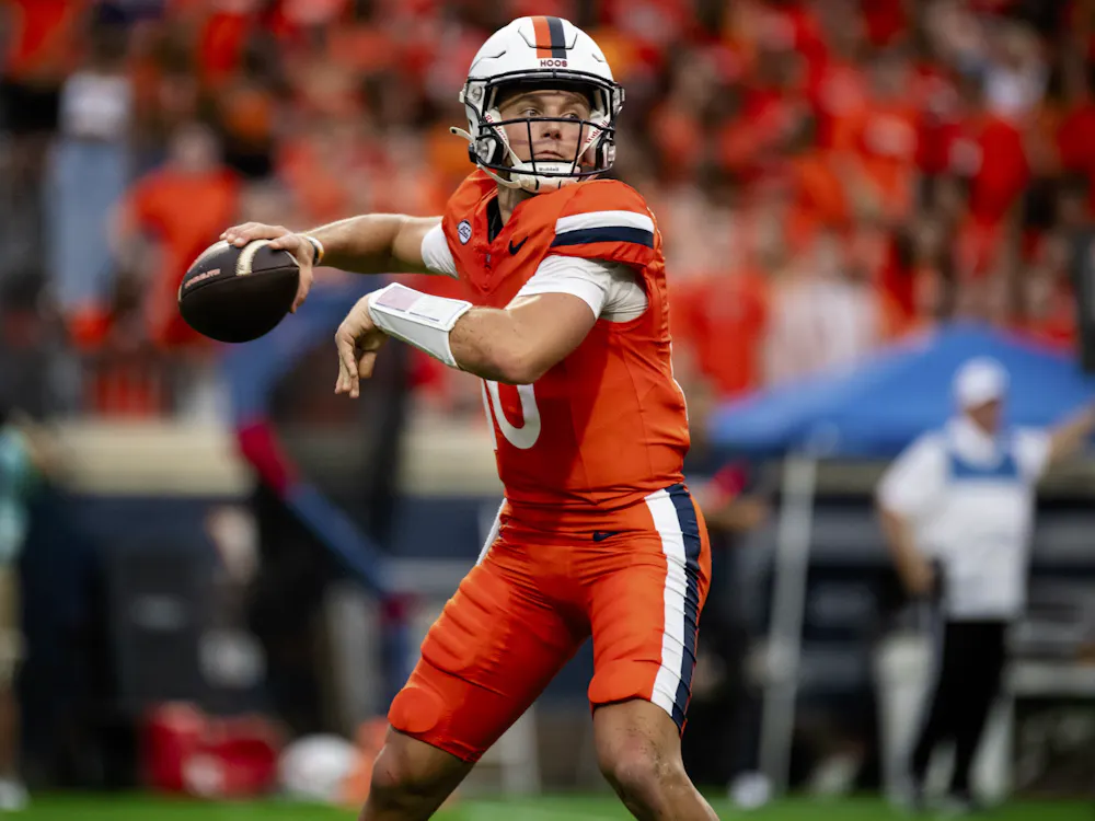 Anthony Colandrea fires a deep pass against Richmond.