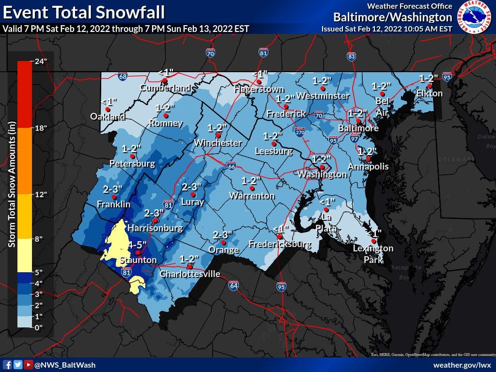 The same advisory is also in effect further north in Washington, D.C.