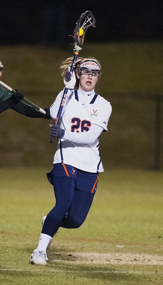 Midfielder Posey Valis led Virginia with four goals Wednesday night.
