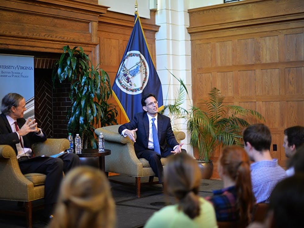 Eric Cantor (right) stepped down as majority leader in what many political analysts describe as a stunning primary defeat in Virginia’s 7th District against Dave Brat in August 2014.
