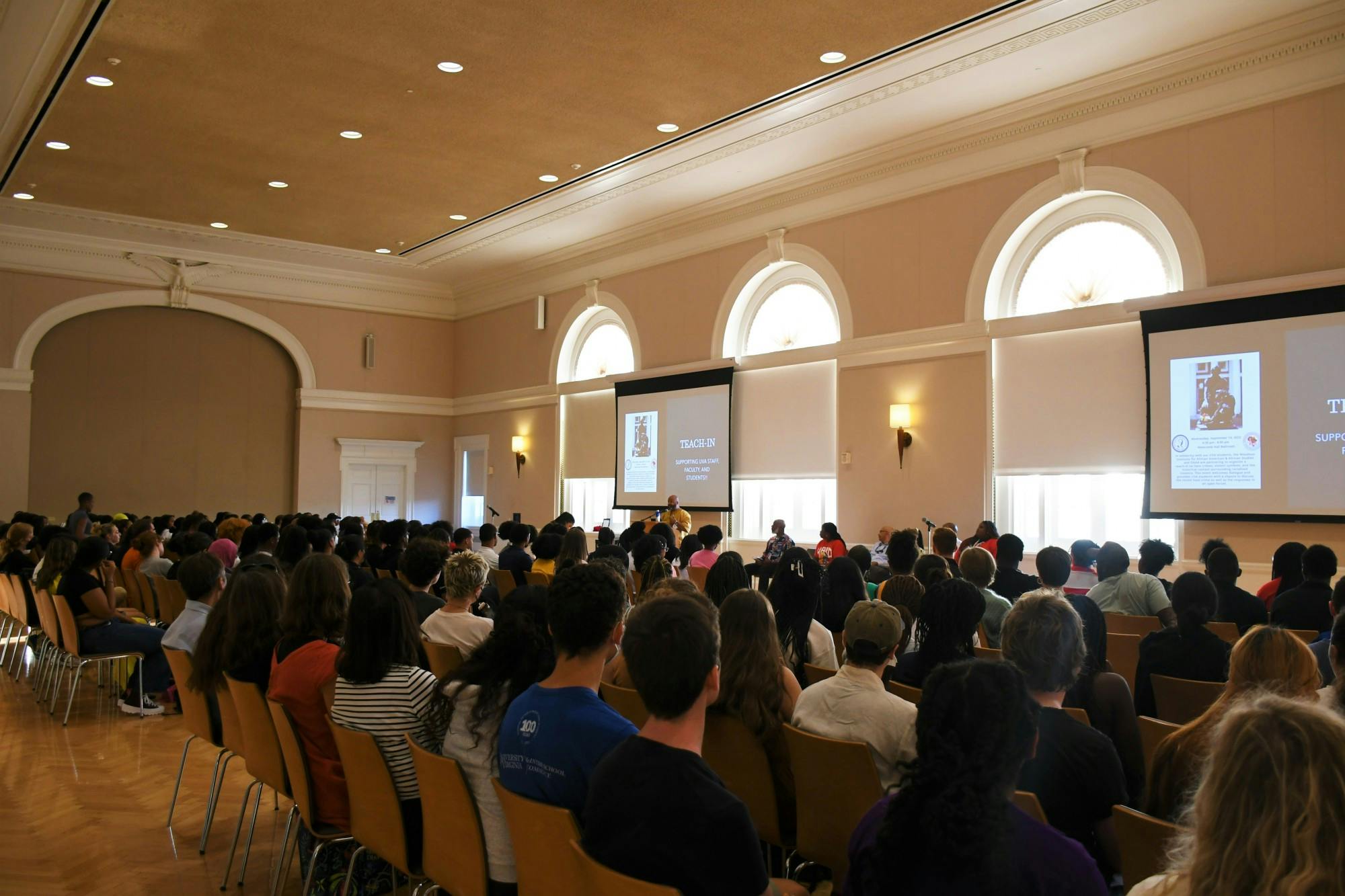 Wednesday’s teach-in began with brief comments from Mason, who said it was essential to assemble and acknowledge the events of the vandalism and hate crime in order to prevent similar occurrences.&nbsp;