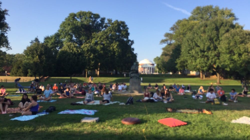 At 6 p.m., participants arrived at the University’s first-ever Meditation on the Lawn, ready to become peacefully-centered for one hour of their day.