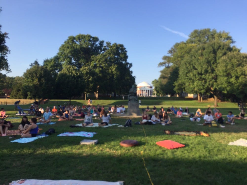 At 6 p.m., participants arrived at the University’s first-ever Meditation on the Lawn, ready to become peacefully-centered for one hour of their day.