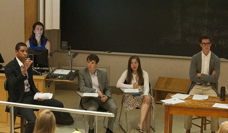 	Members of the Honor Committee support officer pool hosting a mock trial for students in Gilmer Hall.
