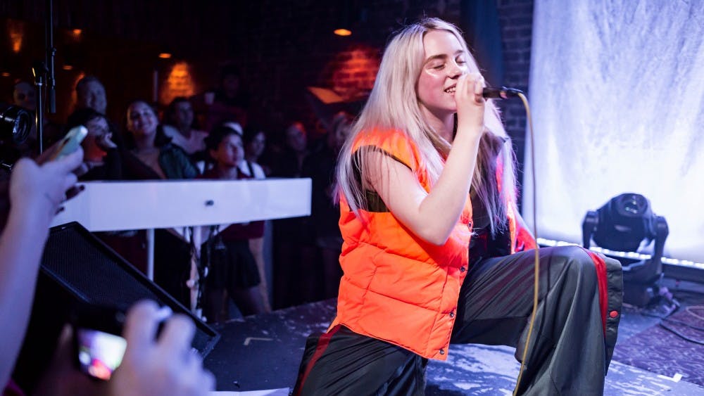 Billie Eilish performs at The Hi Hat in Los Angeles in Aug. 2017.&nbsp;