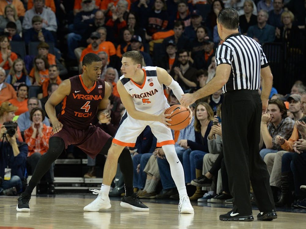 Virginia sophomore guard Kyle Guy struggled mightily along with the rest of the Cavaliers in trying to solve Virginia Tech's defense on Saturday.