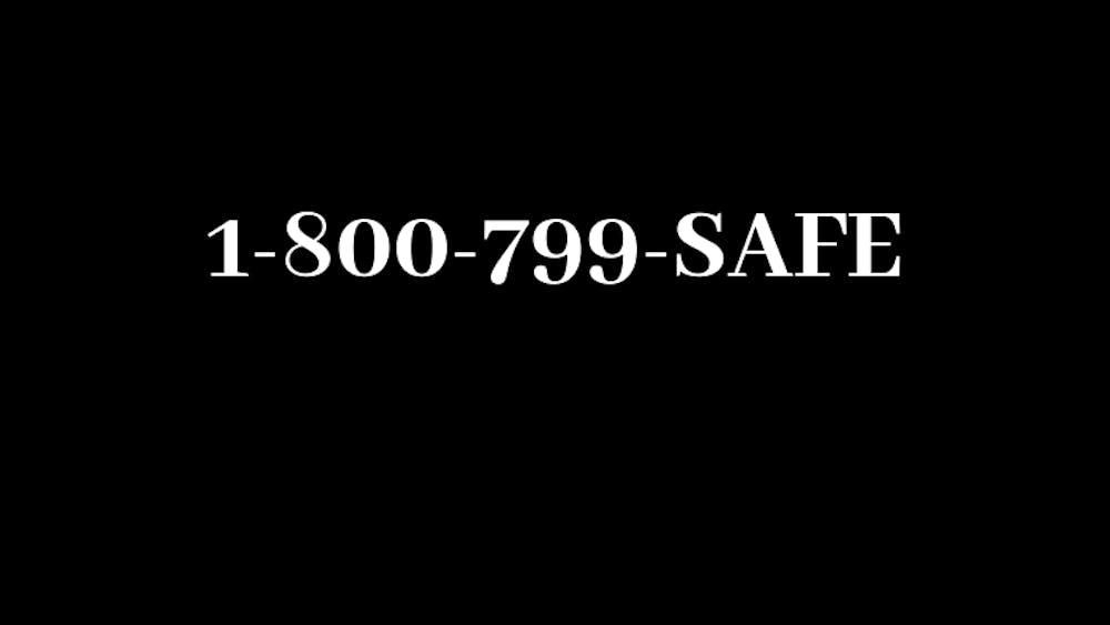 In a moment emblematic of respect for abuse victims, the docuseries shows the National Domestic Violence Hotline, bold in simple white on a black background.  