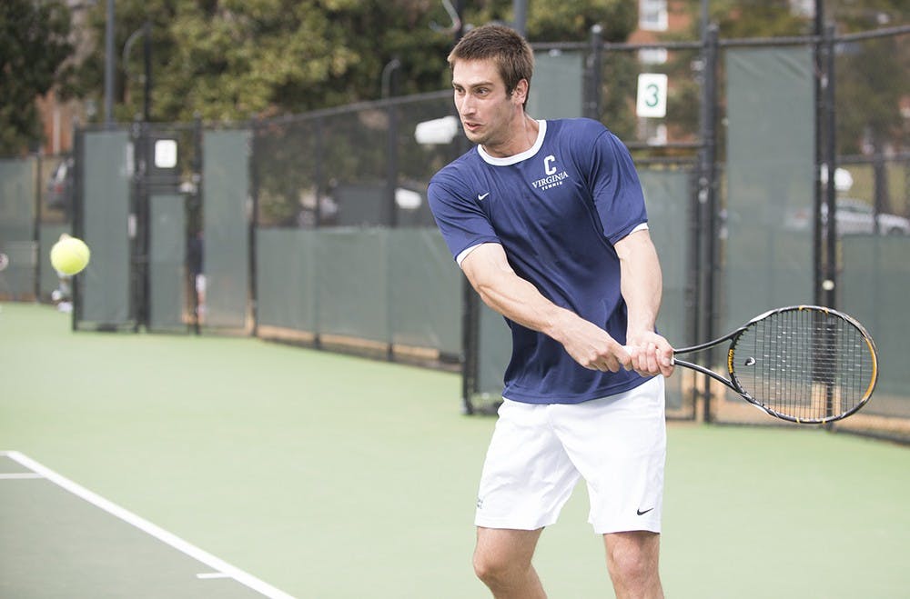 	No. 92 senior Alex Domijan won all three of his singles matches over the weekend, including a 6-4, 6-3 victory against No. 18 Baylor junior Diego Galeano. Domijan remains undefeated in duel play this season.