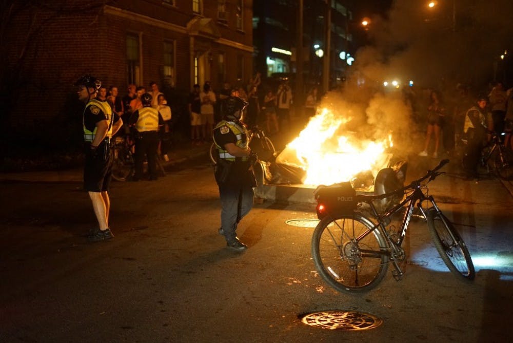 The Charlottesville Fire Department responded to several instances of burning couches following Virginia's championship win Monday night.