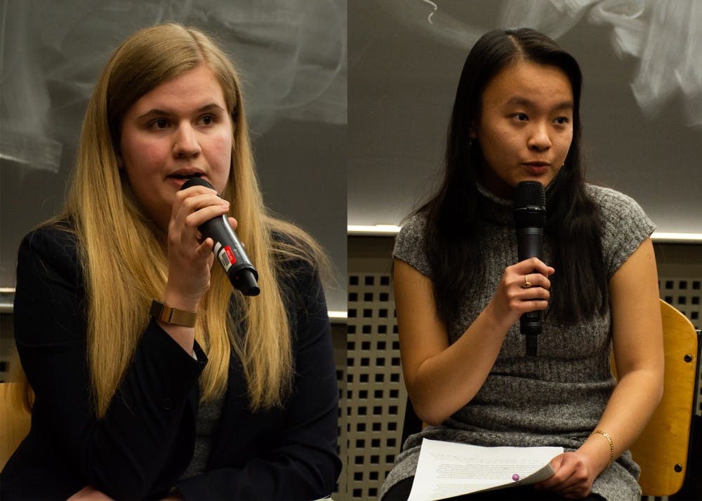 Student Council presidential candidates Ellie Brasacchio (left) and Arabella Lee (right).