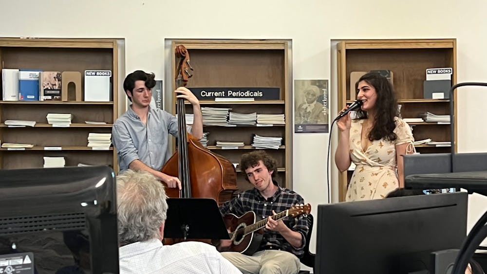 Having their jazz performance surrounded by musical history books, comfy couches and music students was seemingly an aid to the artists, although the quality of their performance indicated they didn’t need it.&nbsp;