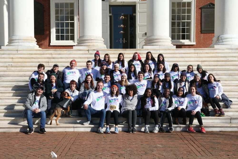This photo shows the Peer Health Educators from this year's Fourth Year 5K.&nbsp;