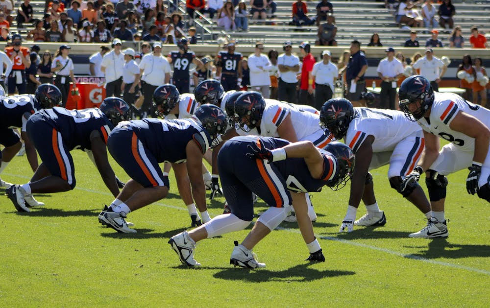 The Cavaliers prepare for battle at the 2024 spring game.