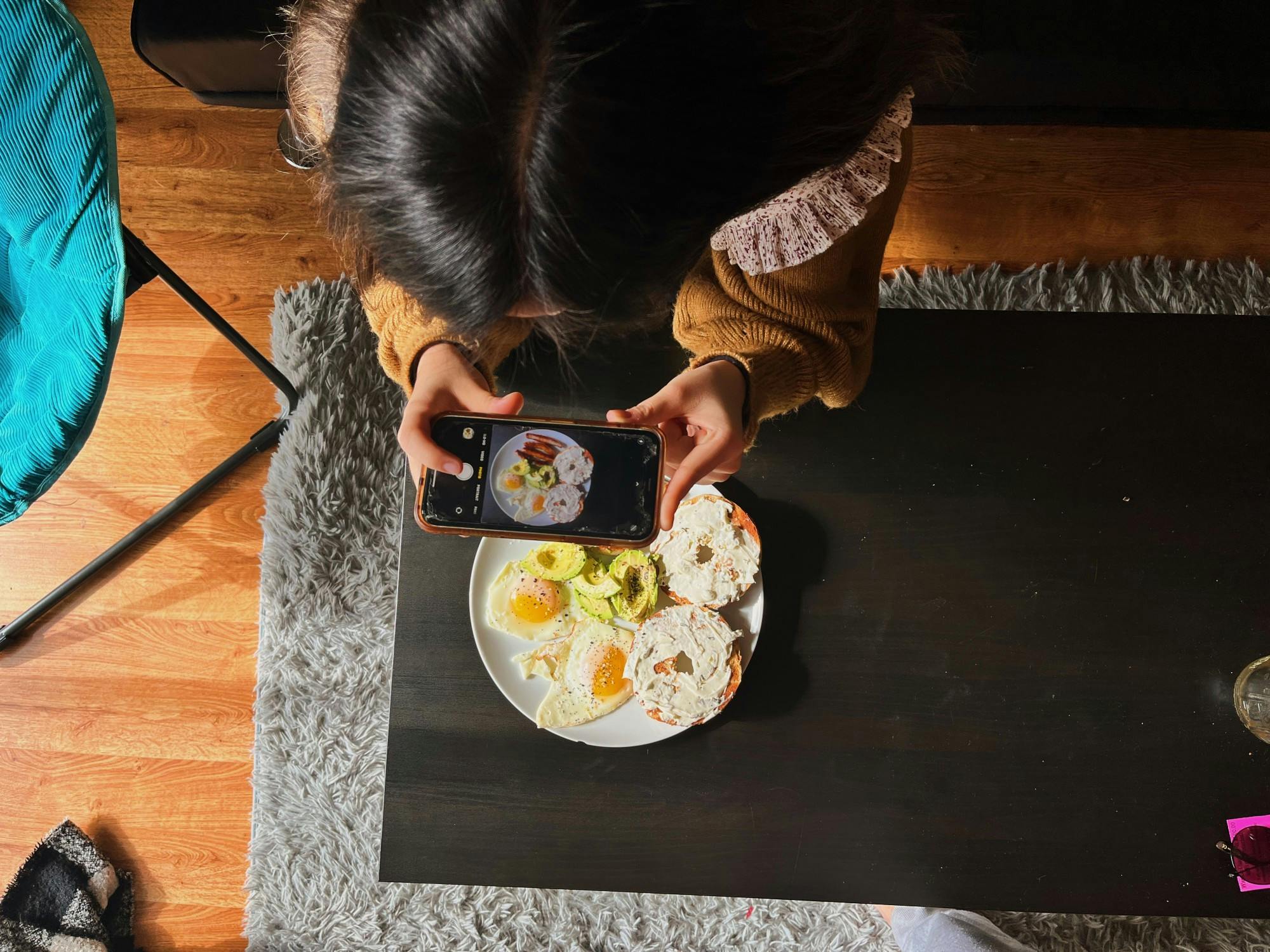 In terms of actually taking pictures, one very important piece of advice I have is to either take them during the day or have a good lighting source for your food at night.