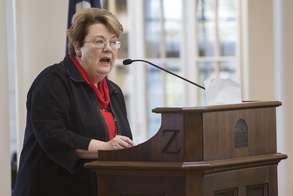 <p>University President Teresa Sullivan was criticized after quoting Thomas Jefferson in a post-election community email.&nbsp;</p>