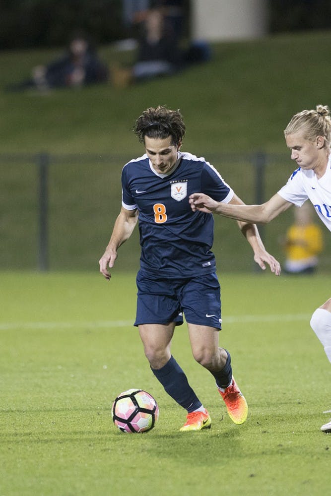 Junior midfielder Pablo Aguilar broke the scoreless tie in the 87th minute to secure the win for the Cavaliers on Senior Night.&nbsp;