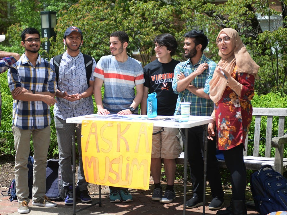 Students tabling as part of Islam Awareness Month.