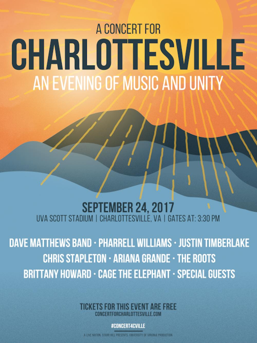 <p>The concert will feature the Dave Matthews Band and numerous other artists.&nbsp;</p>