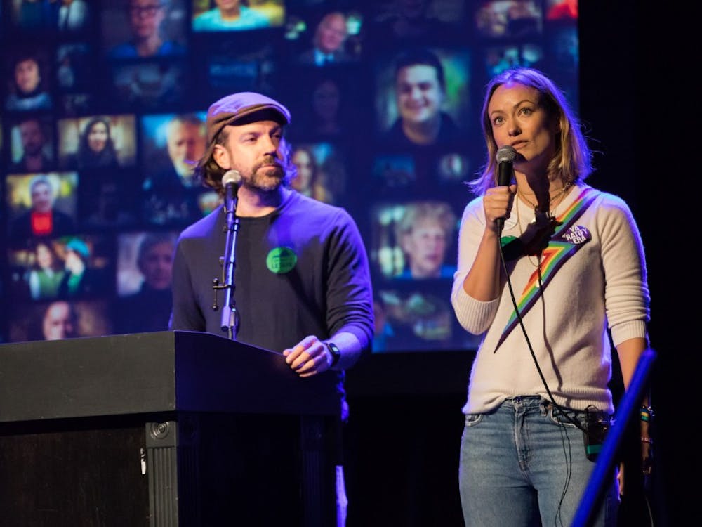 Actress Olivia Wilde (right) is Cockburn's daughter and actor Jason Sudeikis (left) is Wilde's fiancé. 