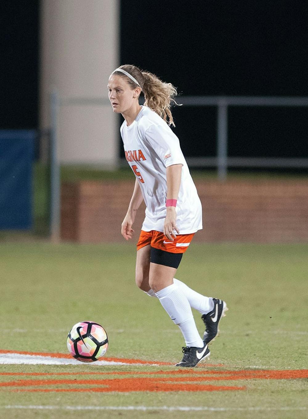 <p>Senior defender Kristen McNabb's 74th-minute header put the No. 8 Cavaliers ahead 3-1, a lead they would not relinquish.&nbsp;</p>