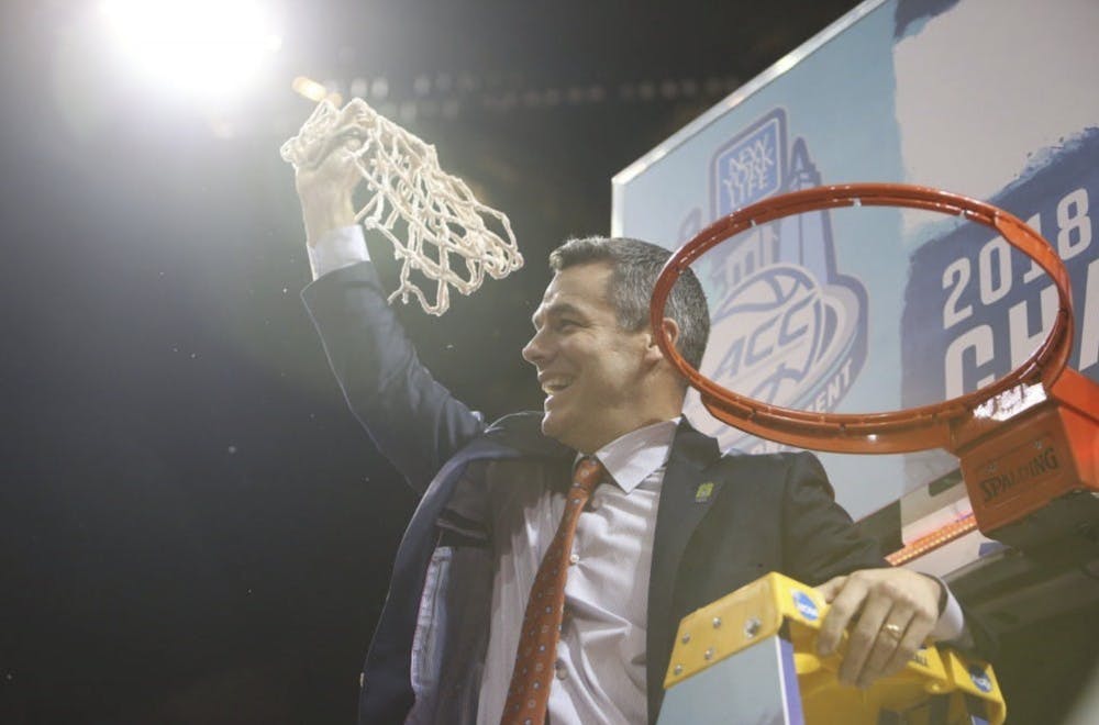 Bennett celebrates Virginia’s 2018 ACC Championship victory.