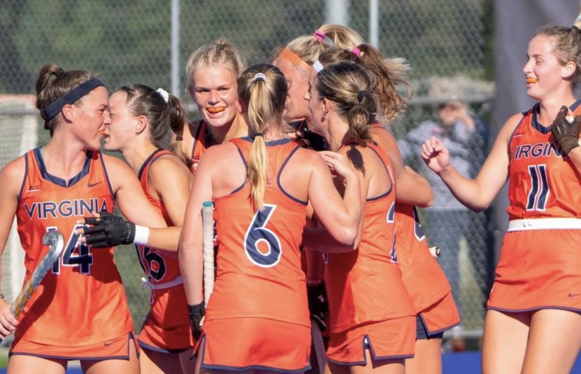 The Cavaliers celebrate a goal in a convincing victory over a ranked conference foe.