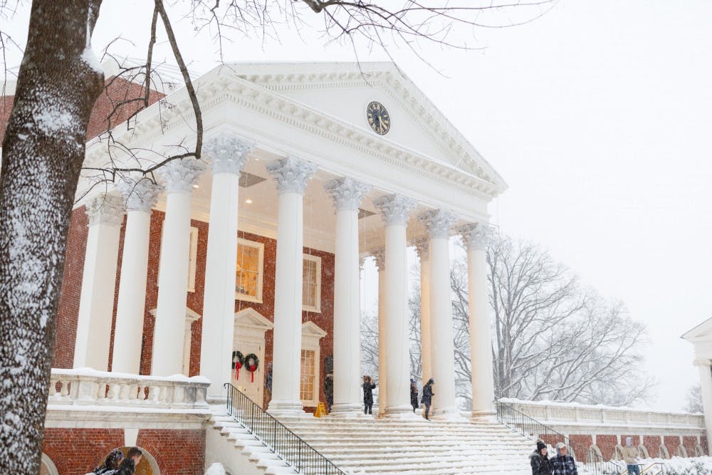 The University received several inches of snow over the course of Sunday.