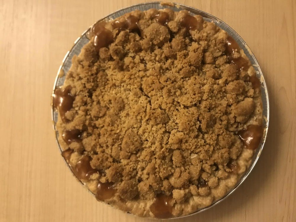 <p>Kroger, Harris Teeter and Wegmans carry Marie Callender’s Dutch Apple Pie, which has a golden cinnamon crumble topping instead of the usual top crust.&nbsp;</p>