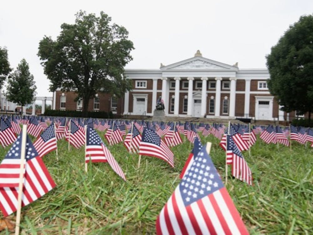 The nearly 3,000 miniature American flags on the South Lawn represented each casualty from Sept. 11, 2001.