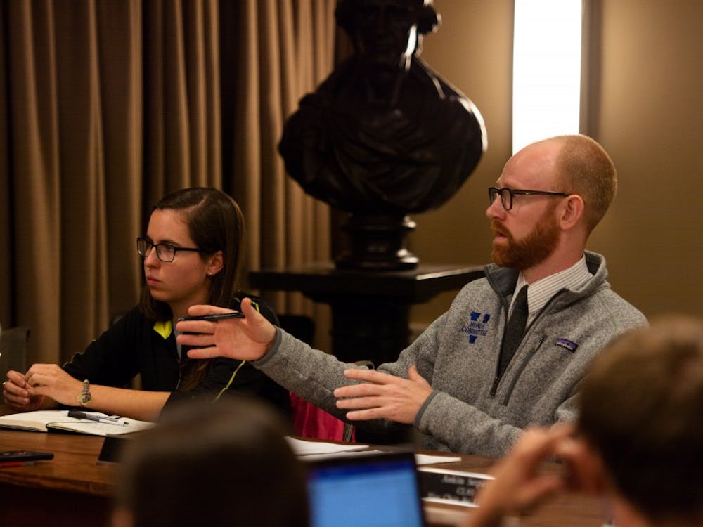 Ory Streeter (right), Honor Committee chair and a Medical student, said he did not want the proposed changes to comprise the bulk of the Committee's work this semester.&nbsp;