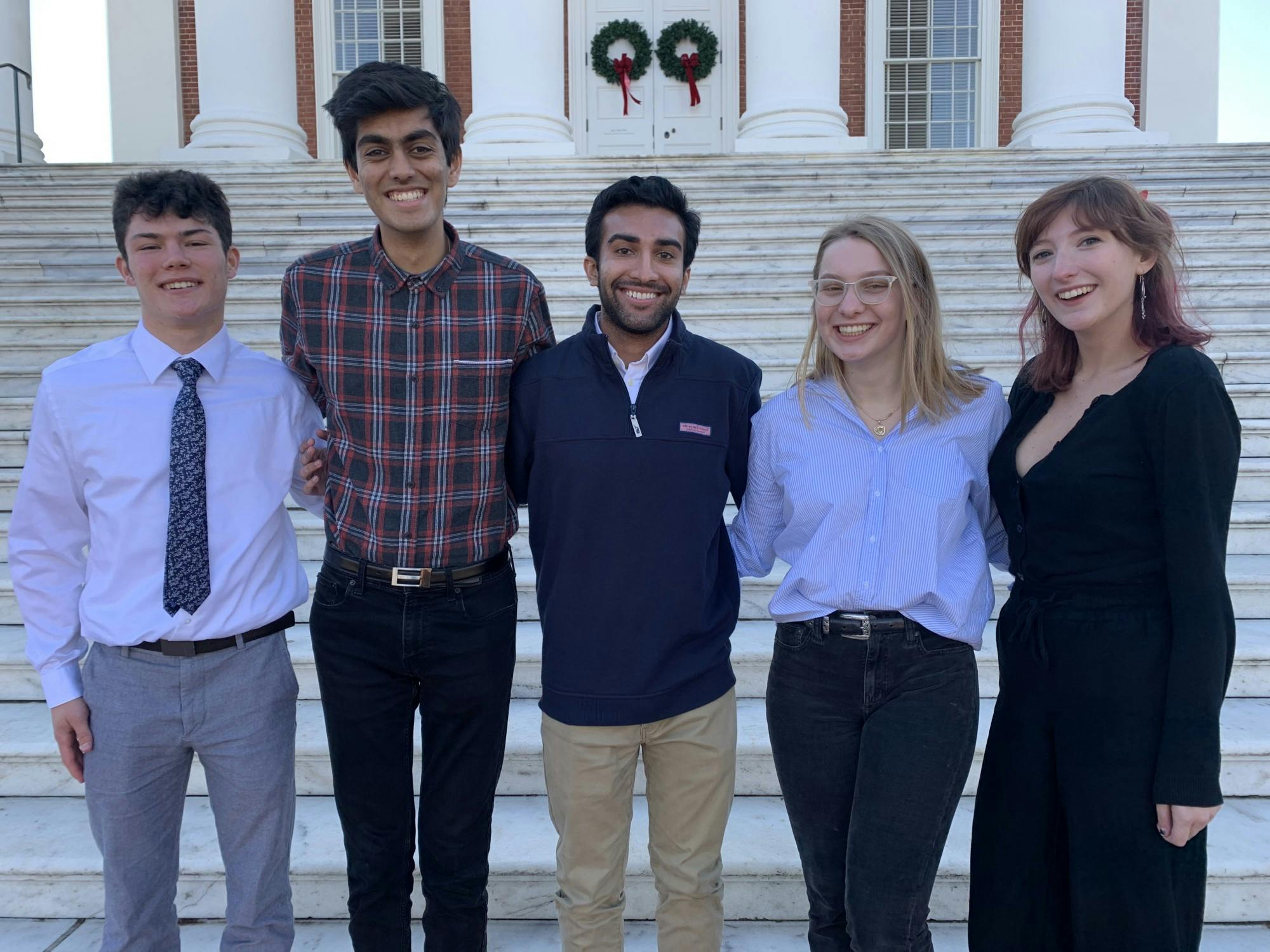 Members of the 131st Managing Board (from left to right): Malcolm Mashig will serve as chief financial officer, Ankit Agrawal as operations manager, Nik Popli as editor-in-chief, Jenn Brice as managing editor and Victoria McKelvey as executive editor.