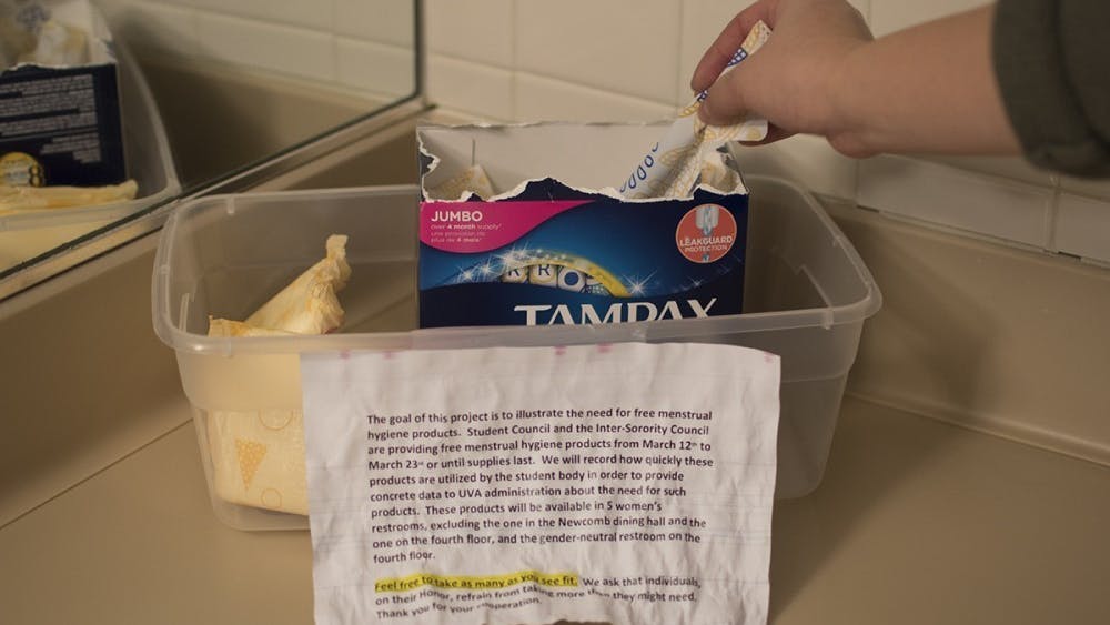 After spring break this past March, the Safety and Wellness Committee partnered with the Inter-Sorority Council to provide free menstrual hygiene products in five Newcomb Hall bathrooms.
