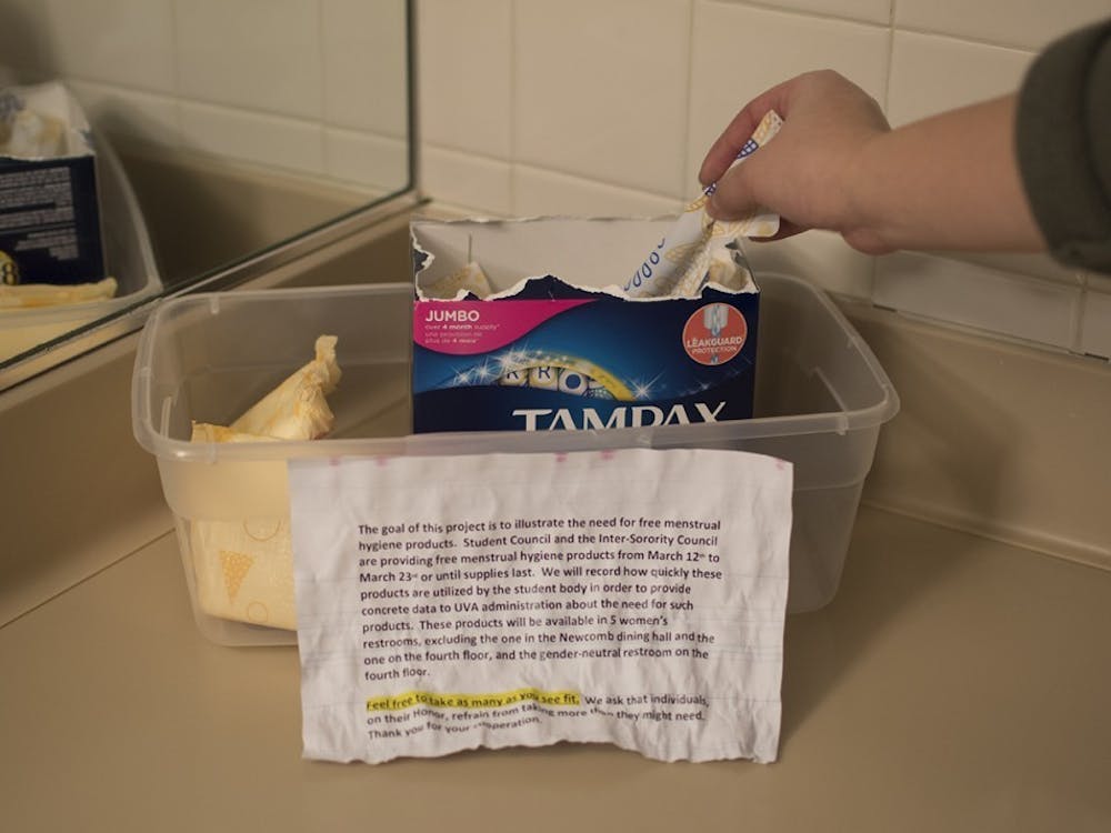 After spring break this past March, the Safety and Wellness Committee partnered with the Inter-Sorority Council to provide free menstrual hygiene products in five Newcomb Hall bathrooms.