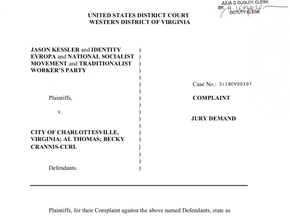 Jason Kessler and three white supremacist organizations sued the City Wednesday.