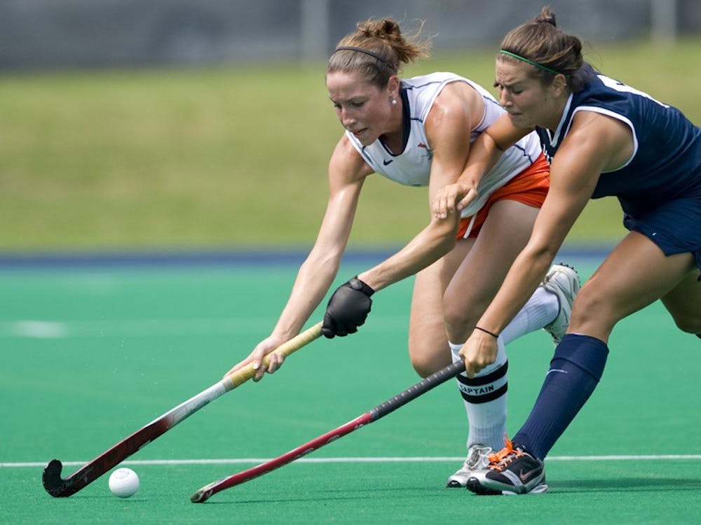 	After playing on offense for the first three years of her career at Virginia, senior Lauren Elstein made the transition to back before the start of the 2009 season. Photo by Bennett Sorbo.