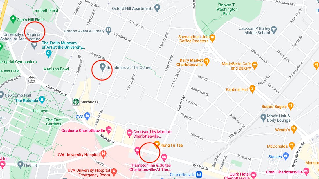 The report matches two additional incidents on May 7, one on the 800 Block of West Main St. and another on the 300 Block of 14th St.