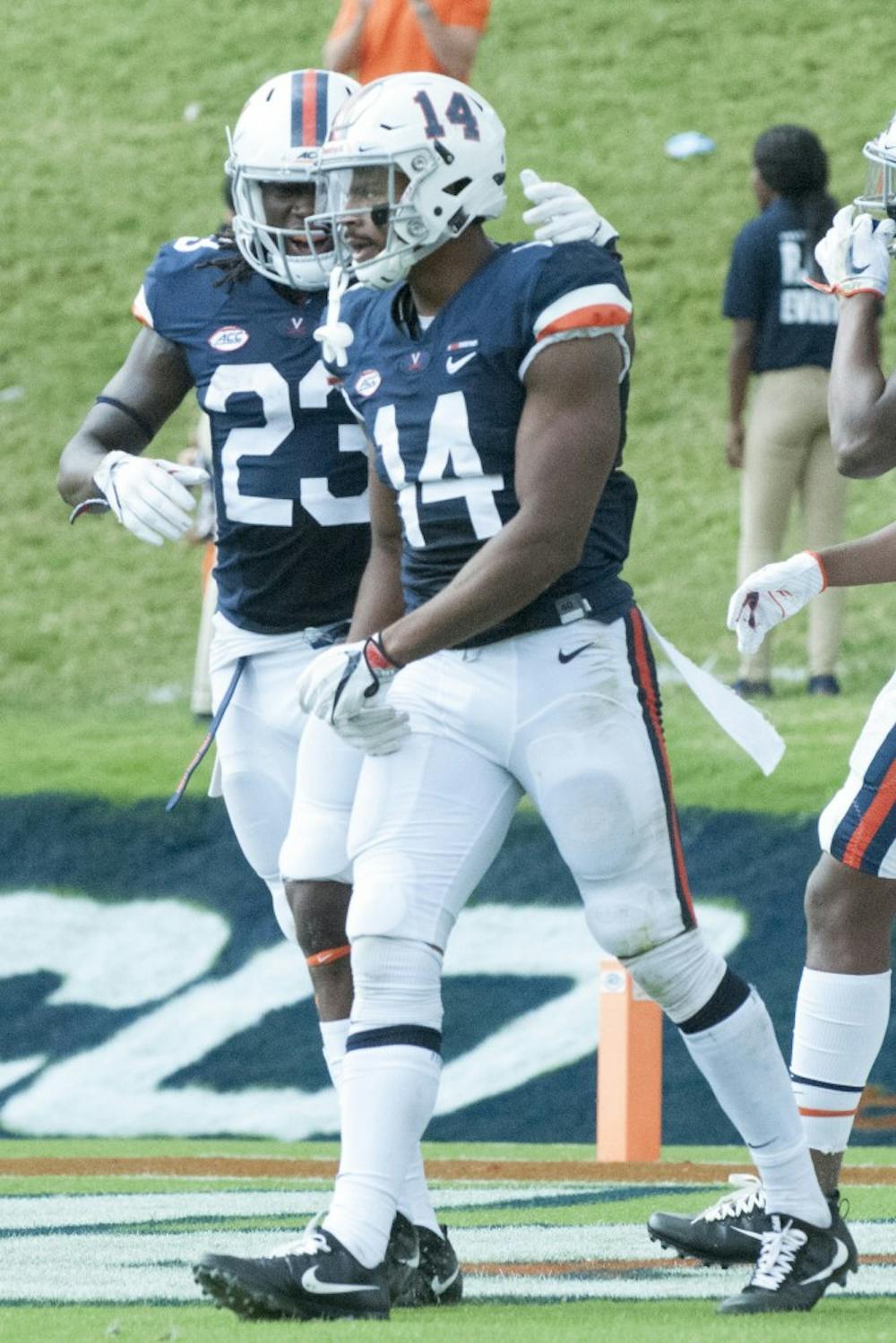 <p>Senior wide receiver Andre Levrone leads Virginia receivers with 348 yards and four touchdowns on 13 receptions.&nbsp;</p>