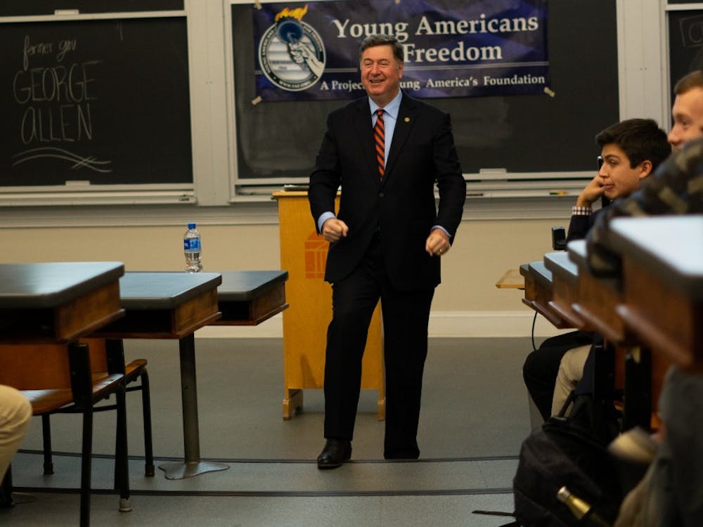 George Allen served as governor of Virginia from 1994 to 1998 and talked to students about lessons he has learned from his long career in politics.