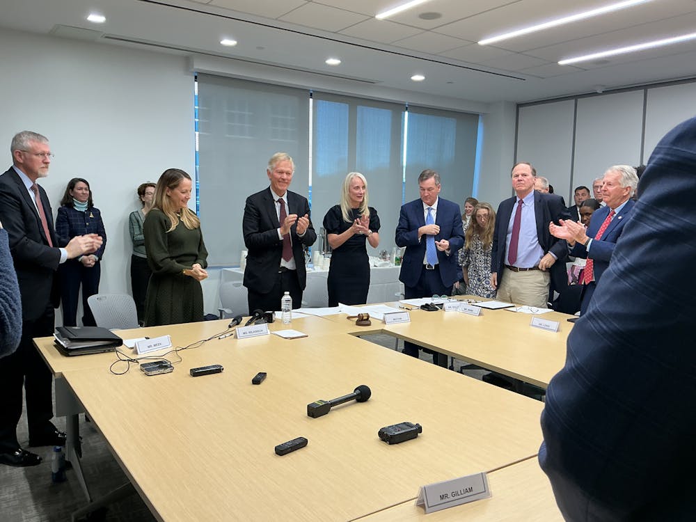 The Board of Visitors after appointing President-elect Scott Beardsley Friday 