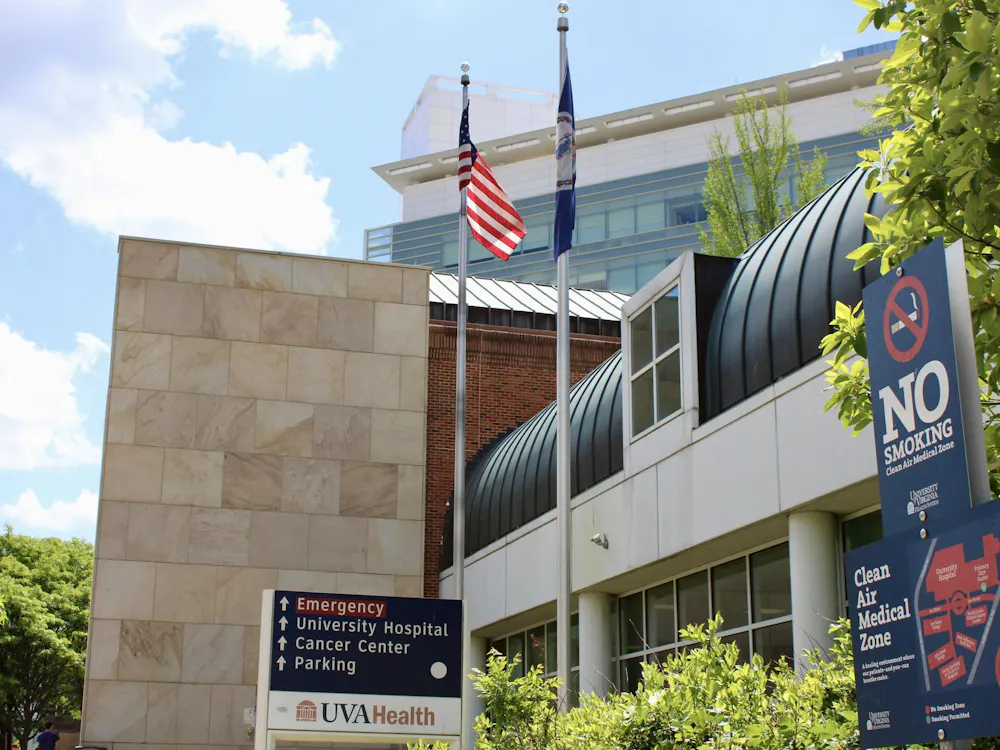 A U.Va. Health building, photographed April 30.
