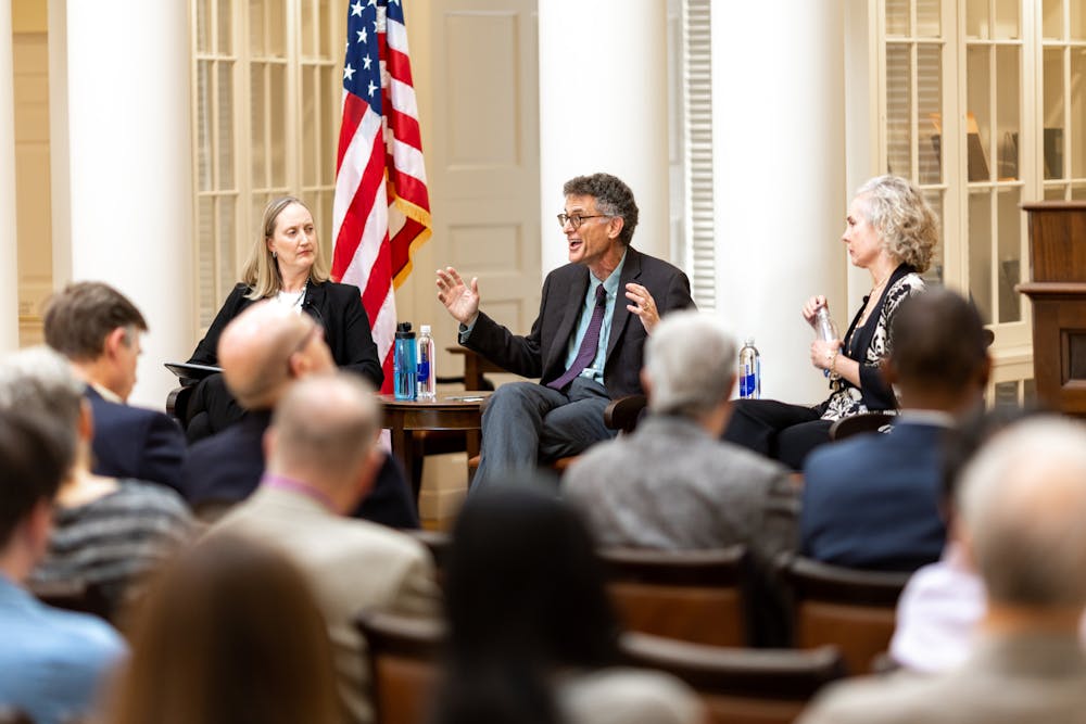 The discussion was moderated by Dr. Leslie Kendrick, director of the Center for the First Amendment at the University and Elizabeth D. and Richard A. Merrill professor of Law.
