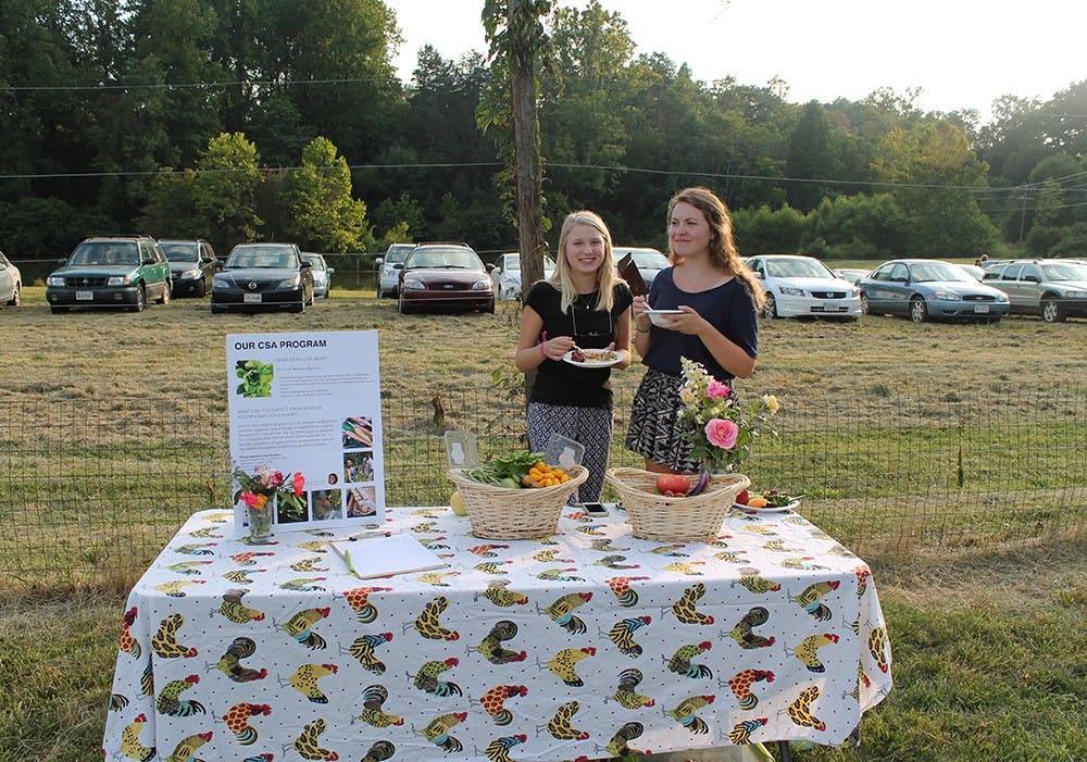Morven Kitchen Garden&nbsp;volunteers promote their CSA program.&nbsp;