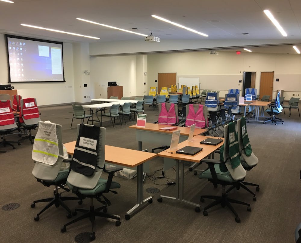 Meeting room in the Education Resource Center where the U.Va. Healthy System can set up a Hospital Command Center in case of emergency.