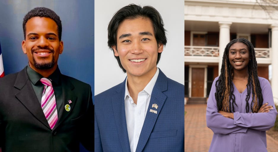 Three candidates are running for Student Council president this year — third-year College students Vidar Hageman, Tenzin Lodoe and Tichara Robertson (pictured right to left).&nbsp;