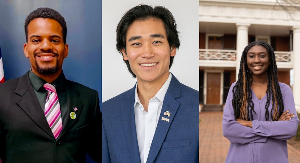 <p>Three candidates are running for Student Council president this year — third-year College students Vidar Hageman, Tenzin Lodoe and Tichara Robertson (pictured right to left).&nbsp;</p>