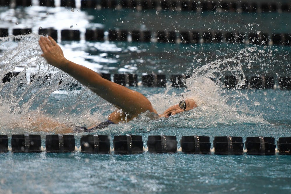 <p>Senior Leah Smith led the women's swimming and diving&nbsp;team in its 175-125 win over No. 22 Duke. The Rio medalist shattered three pool records.&nbsp;</p>