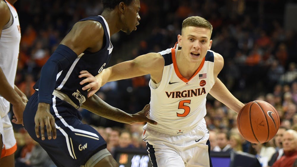 Junior guard Kyle Guy had 17 points in the first half against George Washington Sunday afternoon.