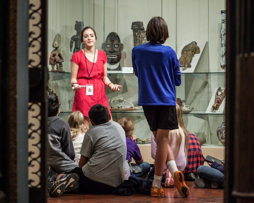 The Fralin's docent program offers University students the chance to give tour of the Museum's art collections and participate in arts events throughout the larger community. 